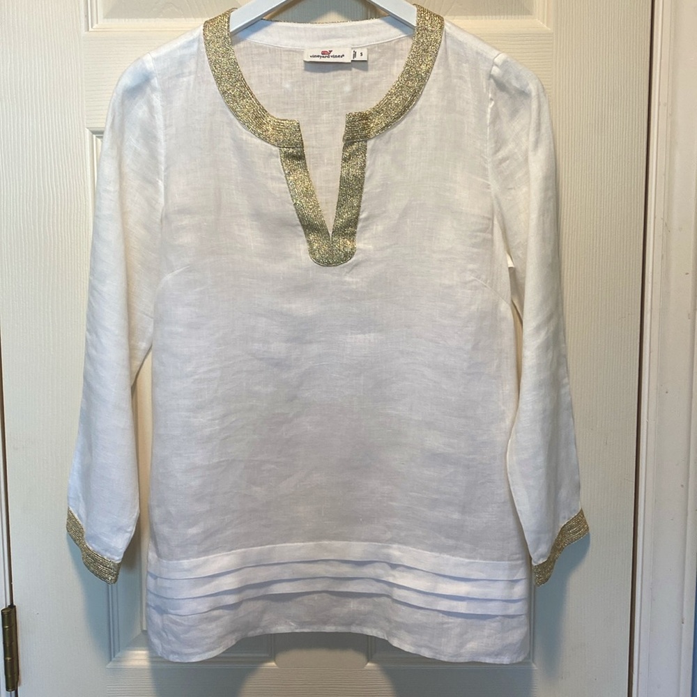 Vineyard Vines White Linen Tunic